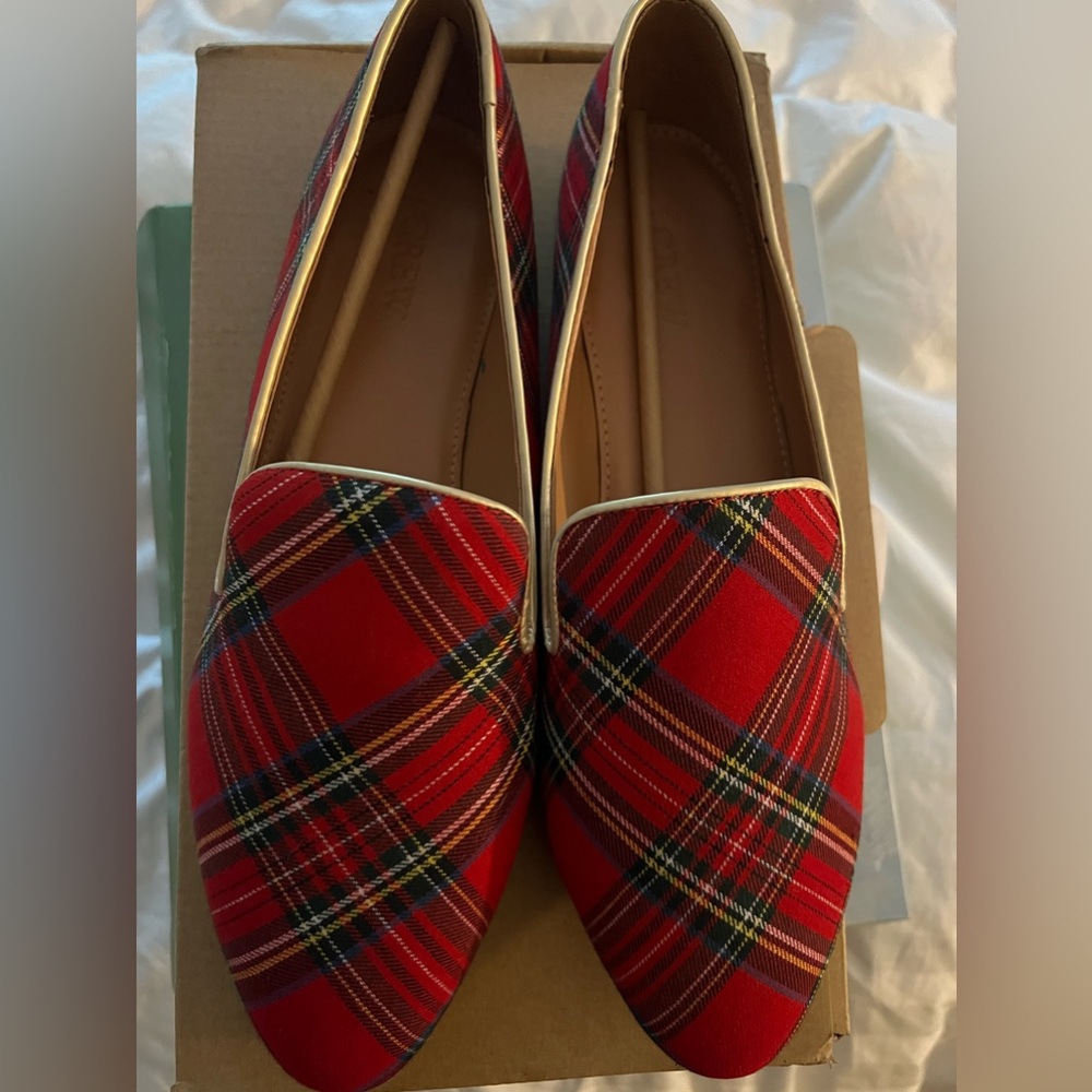 J. Crew Tartan Loafers Brand New in box- Size 10